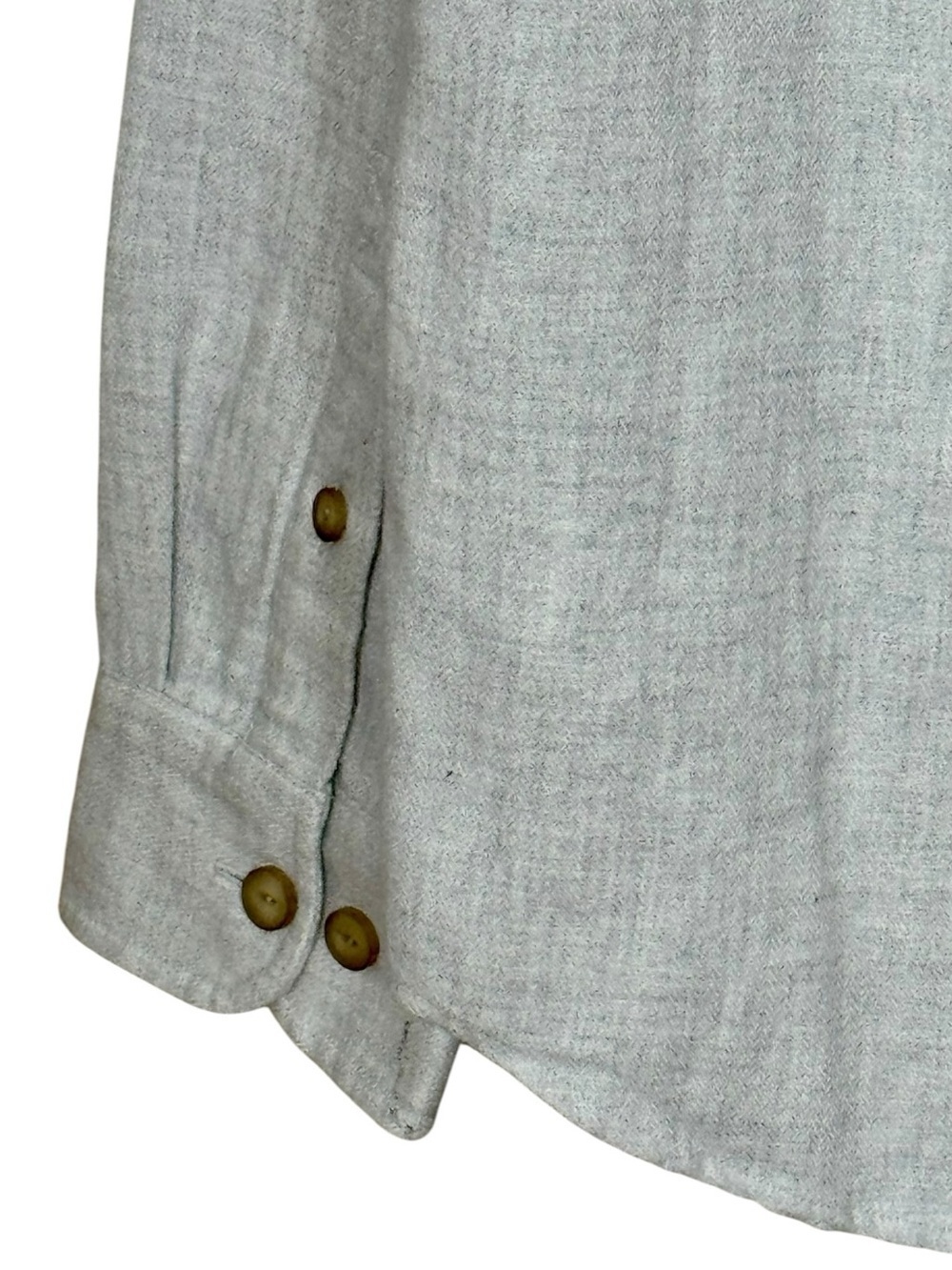 NWT Roots Men Bellwoods Herringbone Shirt Organic Cotton Grey S - Picture 7 of 8